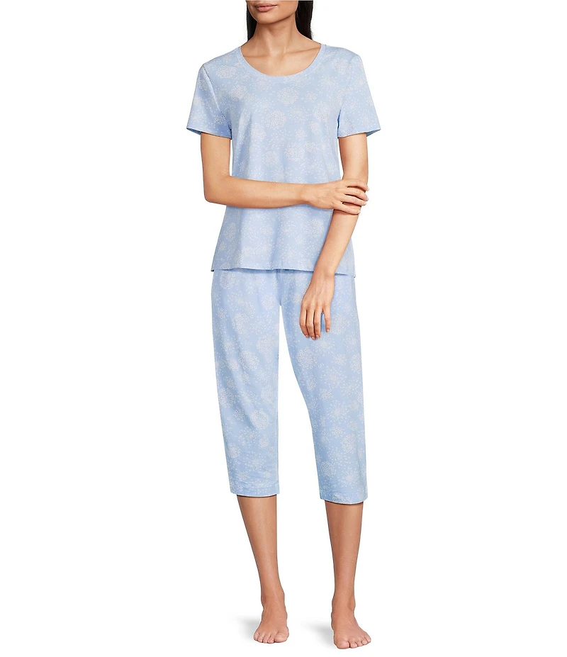 Sleep Sense Dandelion Breeze Print Knit Drawstring Tie Coordinating Sleep Pants