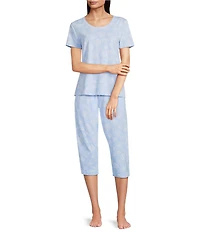 Sleep Sense Dandelion Breeze Print Knit Drawstring Tie Coordinating Sleep Pants