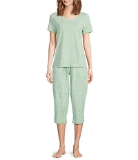 Sleep Sense Ditsy Floral Print Knit Drawstring Tie Coordinating Sleep Pants