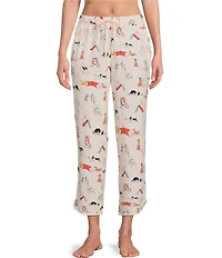 Sleep Sense Dog Daycare Print Coordinating Knit Sleep Capri Pants