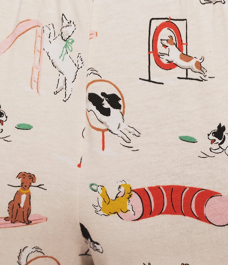 Sleep Sense Dog Daycare Print Coordinating Knit Sleep Capri Pants