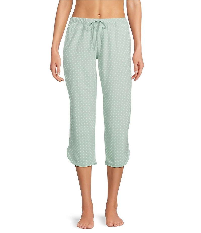 Sleep Sense Dotted Print Coordinating Knit Sleep Capri Pants