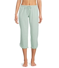 Sleep Sense Dotted Print Coordinating Knit Sleep Capri Pants