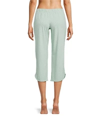 Sleep Sense Dotted Print Coordinating Knit Sleep Capri Pants