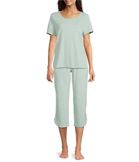 Sleep Sense Dotted Print Coordinating Knit Sleep Capri Pants