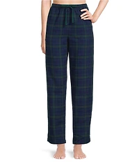 Sleep Sense Flannel Plaid Drawstring Elastic Waist Coordinating Holiday Sleep Pants