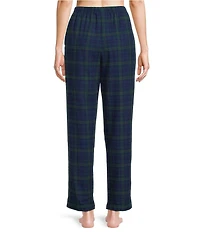 Sleep Sense Flannel Plaid Drawstring Elastic Waist Coordinating Holiday Sleep Pants