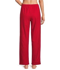 Sleep Sense Flannel Red Pinstripe Drawstring Elastic Waist Coordinating Holiday Sleep Pants