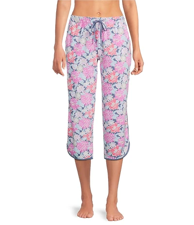 Sleep Sense Floral Print Coordinating Knit Sleep Capri Pants