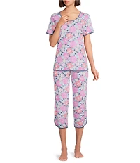 Sleep Sense Floral Print Coordinating Knit Sleep Capri Pants