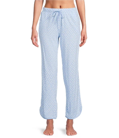 Sleep Sense Floral Print Drawstring Tie Coordinating Knit Sleep Pants