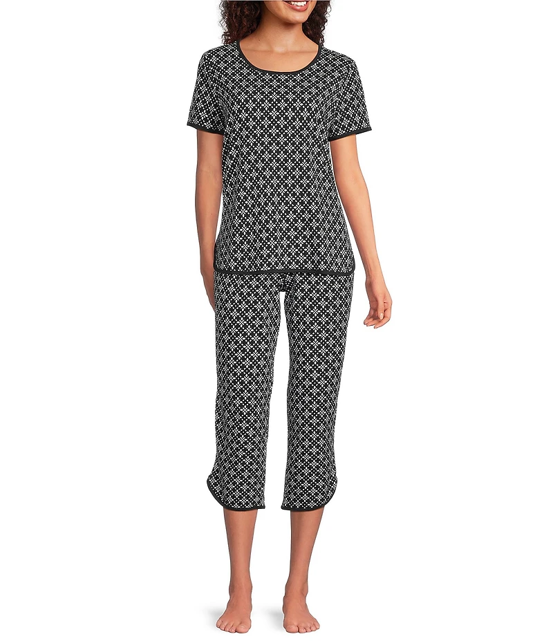 Sleep Sense Geometric Print Coordinating Knit Sleep Capri Pants