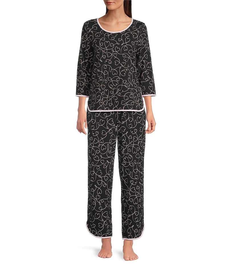 Sleep Sense Heart Print Drawstring Coordinating Sleep Pants
