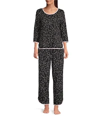 Sleep Sense Heart Print Drawstring Coordinating Sleep Pants