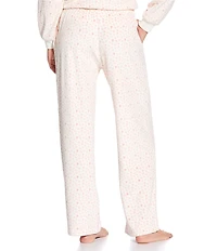 Sleep Sense Heart Print Velour Drawstring Elastic Waist Coordinating Sleep Pant