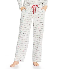 Sleep Sense Holiday Lights Print Knit Drawstring Coordinating Sleep Pants