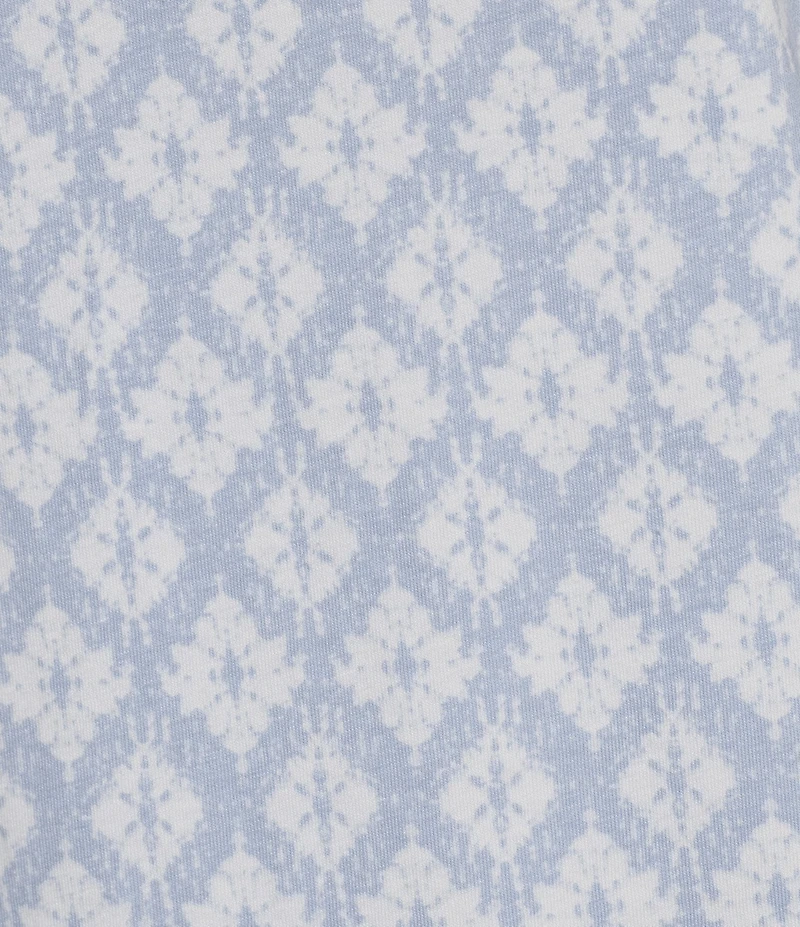 Sleep Sense Jersey Knit London Geo Long Sleeve Scoop Neck Coordinating Sleep Top