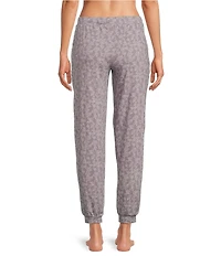 Sleep Sense Knit Abstract Dot Drawstring Tie Coordinating Sleep Joggers