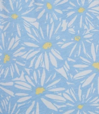 Sleep Sense Knit Daisy Print Drawstring Tie Coordinating Sleep Capri Pants