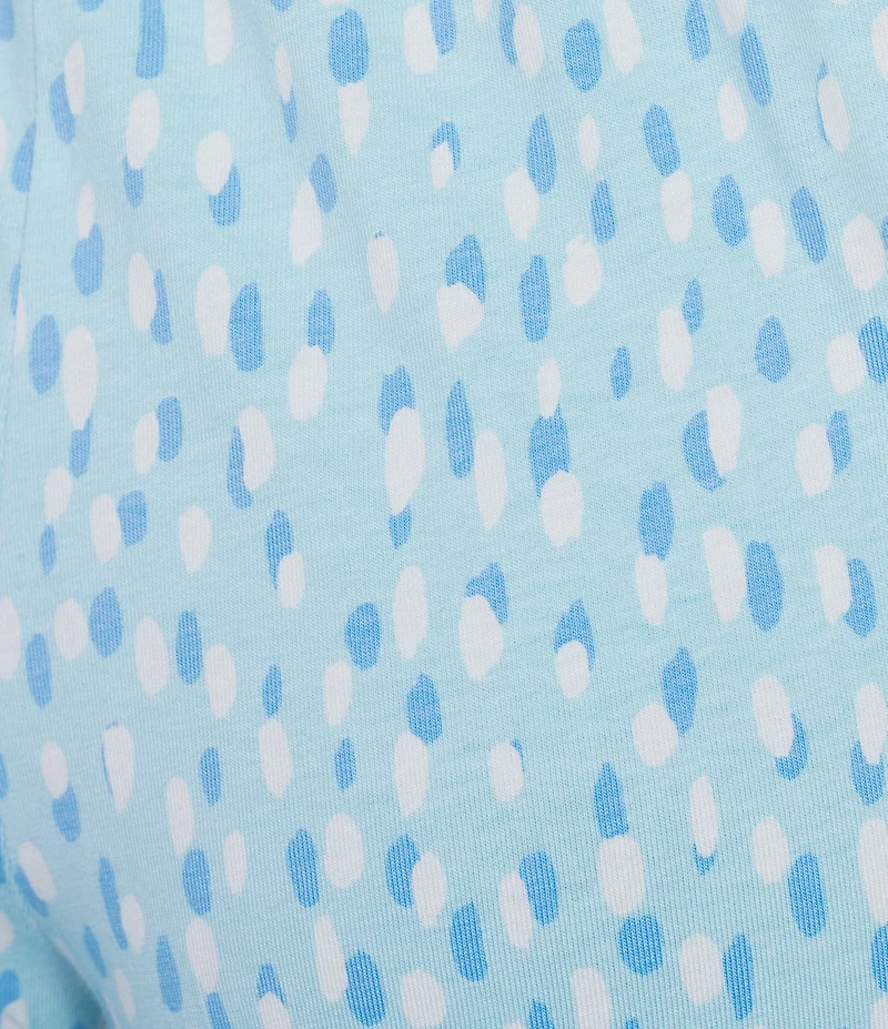 Sleep Sense Knit Drop Print Drawstring Tie Coordinating Sleep Capri Pants