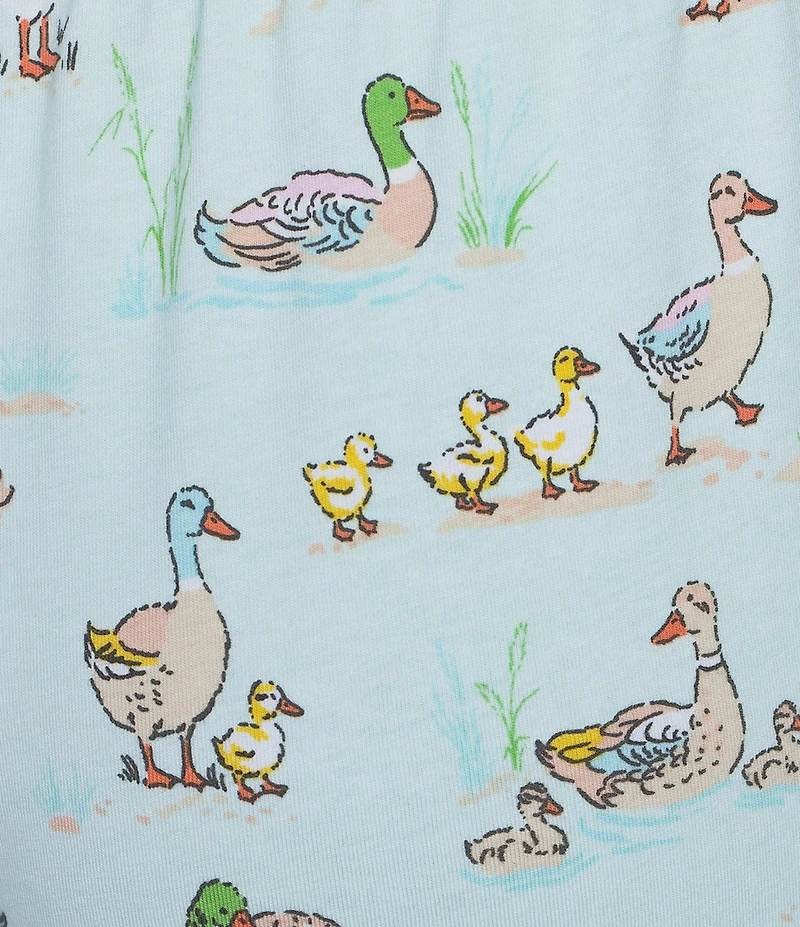 Sleep Sense Knit Duck Print Drawstring Tie Coordinating Sleep Capri