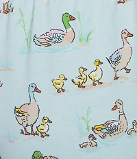 Sleep Sense Knit Duck Print Drawstring Tie Coordinating Sleep Capri
