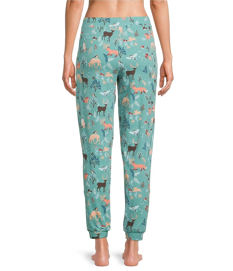 Sleep Sense Knit Fall Woods Drawstring Tie Coordinating Sleep Joggers