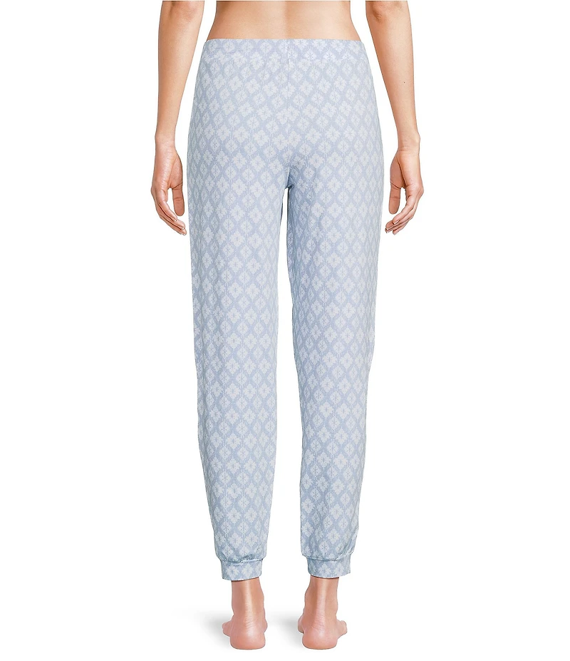 Sleep Sense Knit London Geo Drawstring Tie Coordinating Sleep Joggers