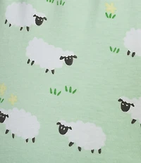 Sleep Sense Knit Sheep Print Drawstring Tie Coordinating Sleep Capri Pants