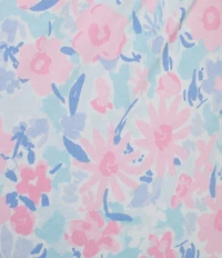 Sleep Sense Knit Soft Flowers Print Drawstring Tie Coordinating Sleep Capri Pants