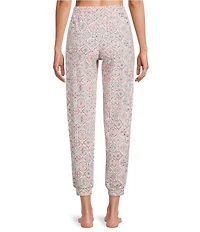 Sleep Sense Knit Vintage Tile Drawstring Tie Coordinating Sleep Joggers