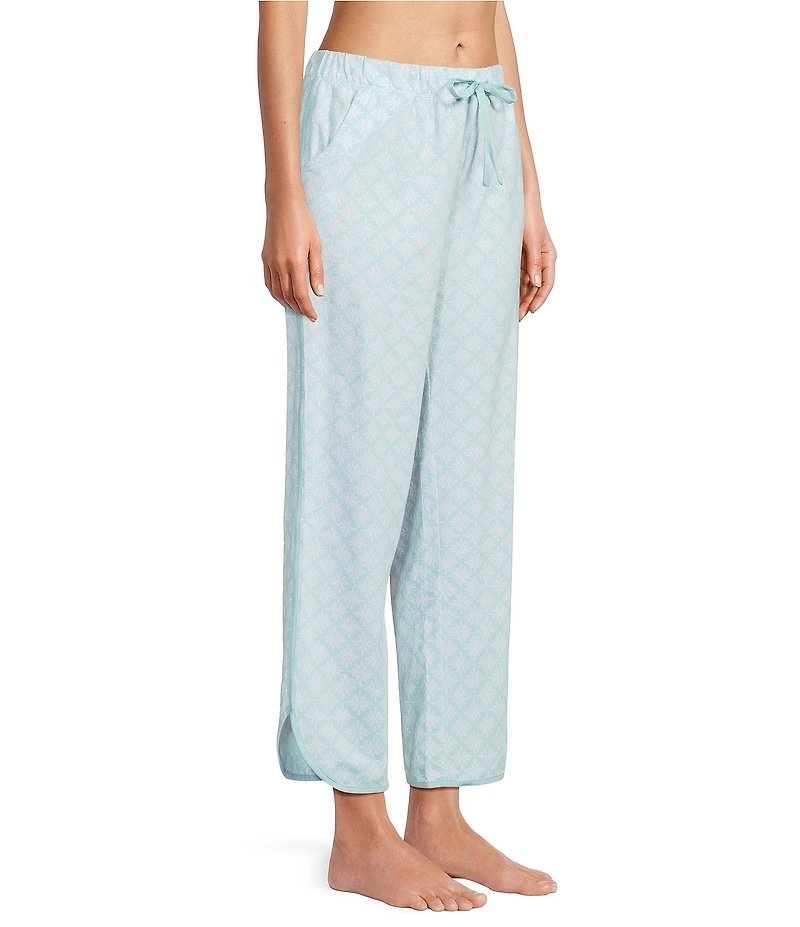 Sleep Sense Lily Print Drawstring Tie Coordinating Knit Sleep Pants