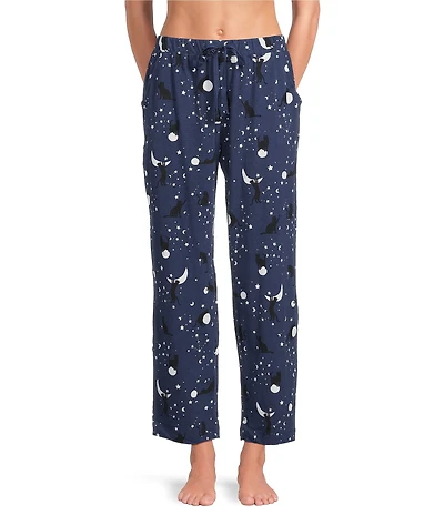 Sleep Sense Moonlit Cats Print Coordinating Knit Sleep Pants