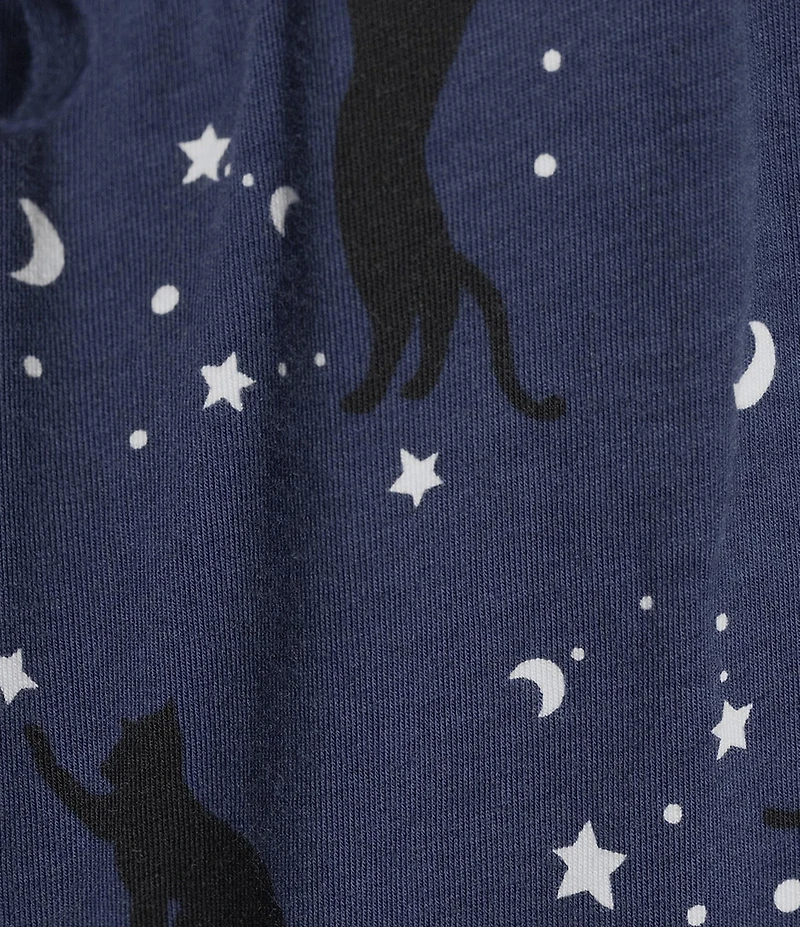 Sleep Sense Moonlit Cats Print Coordinating Knit Sleep Pants