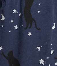 Sleep Sense Moonlit Cats Print Coordinating Knit Sleep Pants