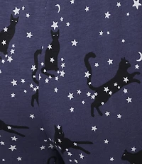 Sleep Sense Moonlit Cats Print Coordinating Knit Sleep Pants
