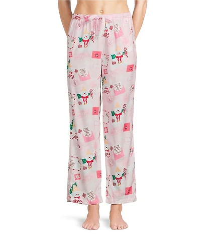Sleep Sense Mr. Bingle Print Woven Twill Drawstring Tie Coordinating Sleep Pants