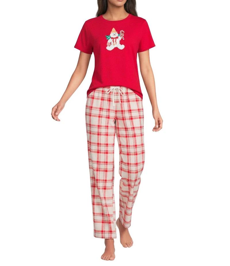 Sleep Sense Mr. Bingle Solid Short Sleeve Knit Holiday Sleep Top