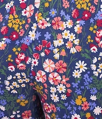 Sleep Sense Navy Garden Print Coordinating Knit Sleep Crop Pants