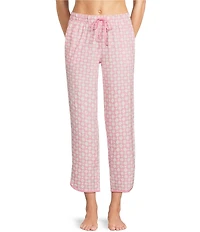 Sleep Sense Pink Geo Print Coordinating Knit Sleep Capri Pants