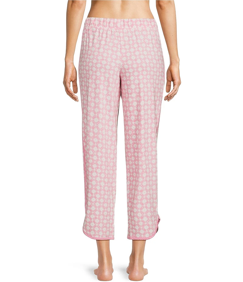 Sleep Sense Pink Geo Print Coordinating Knit Sleep Capri Pants