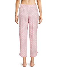 Sleep Sense Pink Geo Print Coordinating Knit Sleep Capri Pants
