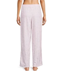 Sleep Sense Pink Pugs Print Flannel Drawstring Tie Coordinating Holiday Sleep Pants