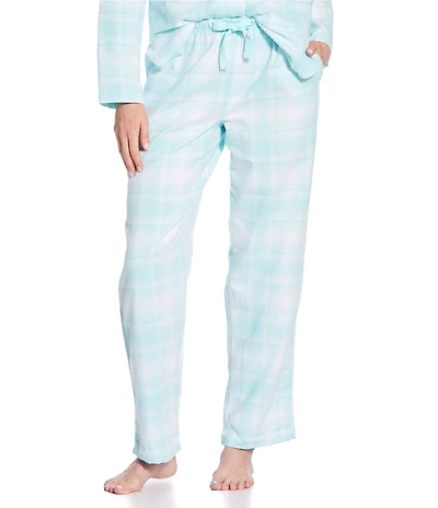 Sleep Sense Plaid Flannel Drawstring Tie Coordinating Sleep Pants