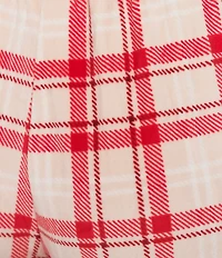 Sleep Sense Plaid Print Velour Drawstring Tie Coordinating Holiday Sleep Pants