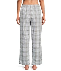 Sleep Sense Plaid Yarn Dye Cotton Portuguese Flannel Drawstring Tie Coordinating Sleep Pants