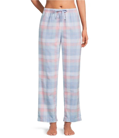 Sleep Sense Plaid Yarn Dye Cotton Portuguese Flannel Drawstring Tie Coordinating Sleep Pants