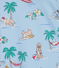 Sleep Sense Plus Size Beach Dog Print Short Sleeve Scoop Neck Coordinating Sleep Top
