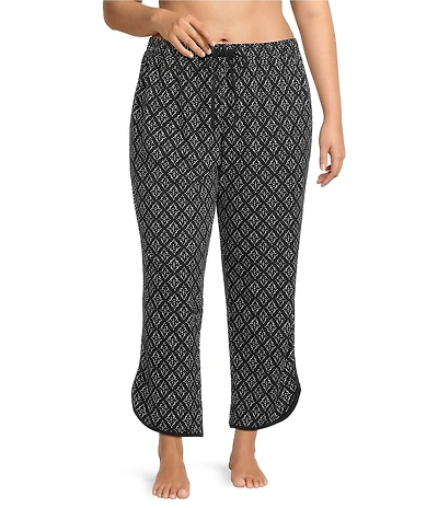 Sleep Sense Plus Size Black Geo Print Coordinating Sleep Pants