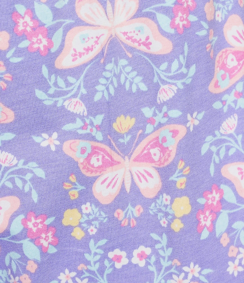 Sleep Sense Plus Size Butterfly Floral Print Knit Drawstring Tie Coordinating Sleep Pants